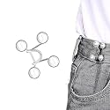 Pant Waist Tightener, Adjustable Waist Buckle Set, Extra Button for Jeans to Make Tighter, Instant Jeans Button Pins for Pants Jeans Skirts, (1, White Pearl Waist pin)