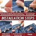 Pant Waist Tightener, Adjustable Waist Buckle Set, Extra Button for Jeans to Make Tighter, Instant Jeans Button Pins for Pants Jeans Skirts, (2, Red Cat)