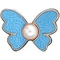Pant Waist Tightener, Adjustable Waist Buckle Set, Extra Button for Jeans to Make Tighter, Instant Jeans Button Pins for Pants Jeans Skirts, (1, Blue Butterfly)