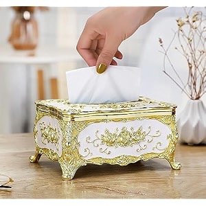 tissue box holder acrylic napkin cover luxurious european style rose tissue box cover gold plated for home decor bedroom living room office church gold plated