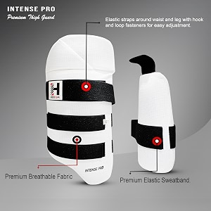 heega intense pro batting thigh guard combo  cricket thigh pad cricket accessories amp equipment safeguarding both your outer and inner thighs white  size - boysright hand