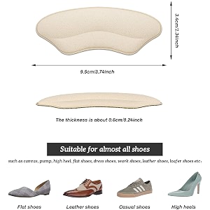 heel grips liner cushions inserts for loose shoes  heel pads for too big shoes  filler for improved fit amp comfort  prevent heel slip amp blisters  4 pairs black  men amp women