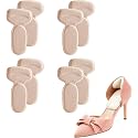 Heel Grips Liner Cushions Inserts for Loose Shoes, Heel Pads for Shoes, Anti Slip Shoe Inserts for Too Big Shoes Women Men, Soft Heel Protectors Stop Heel Slip &amp; Blisters (Beige*4pairs)