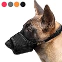 HEELE Dog Muzzle,Soft Nylon Muzzle Anti Biting Barking Chewing,Air Mesh Breathable Drinkable Adjustable Loop Pets Muzzle for Small Medium Large Dogs 4 Colors 4 Sizes (Black, M)