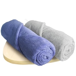 heelium bamboo bath towel  ultra absorbent  3x softer than cotton towels  140 x 70 cm - 600 gsm  pack of 2 - light grey iris
