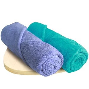 heelium bamboo bath towel  ultra absorbent  3x softer than cotton towels  140 x 70 cm - 600 gsm  pack of 2 - iris teal