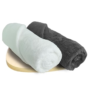 heelium bamboo bath towel ultra absorbent 3x softer than cotton towels pack of 2 - grey white