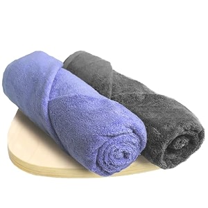 heelium bamboo bath towel  ultra absorbent  3x softer than cotton towels  140 x 70 cm - 600 gsm  pack of 2 - iris grey