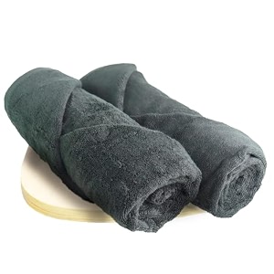 heelium bamboo bath towel  ultra absorbent  3x softer than cotton towels  140 x 70 cm - 600 gsm  pack of 2 - light grey iris