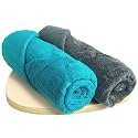 HEELIUM Bamboo Bath Towel | Ultra Absorbent | 3X Softer Than Cotton Towels | 140 x 70 cm - 600 GSM | Pack of 2 - Grey, Teal