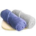 HEELIUM Bamboo Bath Towel | Ultra Absorbent | 3X Softer Than Cotton Towels | 140 x 70 cm - 600 GSM | Pack of 2 - Light Grey, Iris