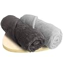 HEELIUM Bamboo Bath Towel | Ultra Absorbent | 3X Softer Than Cotton Towels | 140 x 70 cm - 600 GSM | Pack of 2 - Light Grey, Grey