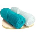 HEELIUM Bamboo Bath Towel | Ultra Absorbent | 3X Softer Than Cotton Towels | 140 x 70 cm - 600 GSM | Pack of 2 - Light Grey, Iris