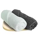 HEELIUM Bamboo Bath Towel, Ultra Absorbent, 3X Softer Than Cotton Towels, Pack of 2 - Grey, White