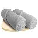 HEELIUM Bamboo Bath Towel | Ultra Absorbent | 3X Softer Than Cotton Towels | 140 x 70 cm - 600 GSM | Pack of 2 - Light Grey, Iris