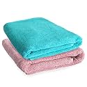 HEELIUM Bamboo Bath Towel | Ultra Absorbent | 3X Softer Than Cotton Towels | 140 x 70 cm - 600 GSM | Pack of 2 - Peach, Teal
