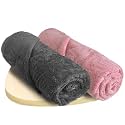 HEELIUM Bamboo Bath Towel | Ultra Absorbent | 3X Softer Than Cotton Towels | 140 x 70 cm - 600 GSM | Pack of 2 - Peach, Grey