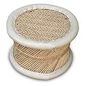 HeeMo Handmade Finest Bamboo Indoor/Garden Stool, Muddi (Natural: Set of 1)