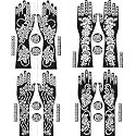 Heena Mehndi Sticker for Hands and Feet - set of 4 Henna Design Stickers for Women, Girls, Temporary Tattoo Mehendi Stencils for Festivals, Weddings, Parties - DIY Reusable Mehndi Art (sku_1)