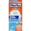 Hefty Ultra Strong 13 Gallon Trash Bags,Tall Kitchen TrashBags 13 Gallon Size,Drawstring Closure,Continuous Odor Control,White,Clean Burst Scent,40-Bags,(Pack of 6)