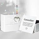 Hegelda Coworker Gifts for Women Crystal Heart Suncatcher Ornaments Decor