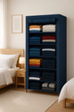 HEGZI PVC Collapsible Wardrobe (Finish Color - Blue, DIY(Do-It-Yourself))