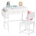 Height Adjustable Kids Desk and Chair Set, Study Table for 3-12 Boys Girls
