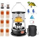 Height-Adjustable Non-Electric Indoor Kerosene Heater – Emergency Power Outage Solution with Glass Chimney, Ideal for Boats, Yachts, Camping &amp; Hiking (Green)