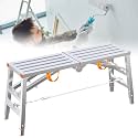 Height Adjustable Steel Folding Step Ladder - Heavy Duty Portable Work Platform for Drywall Cleaning & Car Washing - Scaffolding Equipment