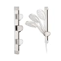 Height & Angle Adjustable Handheld Shower Head Holder, Metal Hand Held Showerhead Holder Strong Adhesive, Handheld Showerhead Holder Wall Mount, No Dril, Suitable for Bathroom or RV, Brushed Nickel