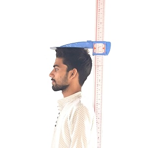 height measuring scale stand stadiometer 210 cm white standard design for adults and children portable durable medical height measurement device for clinics hospitals accurate measurement
