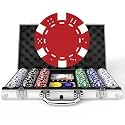 HEITOK Poker Chip Set 300 Pieces 11.5g Heavyweight Iron Core Chips with Aluminum Case and Numbered Denominations for Texas Holdem Blackjack Casino Gaming Night