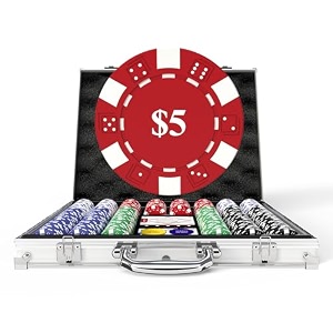heitok poker chip set 300 pieces 115g heavyweight iron core chips with aluminum case and numbered denominations for texas holdem blackjack casino gaming night