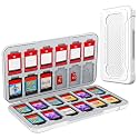 HEIYING Switch Game Case for Nintendo Switch 2 2025/Lite/OLED, White Game Memory Holder with 24 Games Card Slots and 24 Micro SD Cards Slots