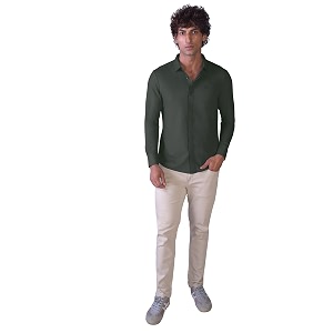 HEKTOR Mens Hidden Button Shirt-Long Sleeve Bubble