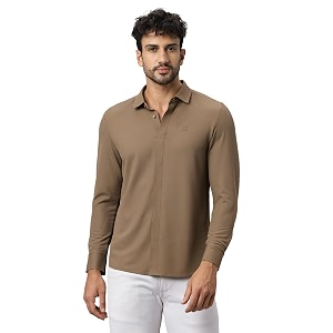 HEKTOR Mens Hidden Button Shirt-Long Sleeve Bubble