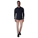 HEKTOR Mens Hidden Button ShirtLong Sleeve Bubble