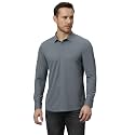 HEKTOR Mens Hidden Button ShirtLong Sleeve Bubble