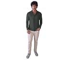 HEKTOR Mens Hidden Button ShirtLong Sleeve Bubble