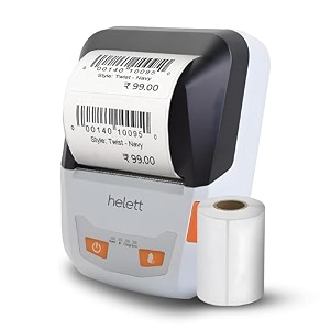 helett h65clite portable bluetooth thermal label printer 58mm2-inch max width  connect android ios amp laptop via usb  203dpi high-resolution printing  115 labels included  1-year warranty