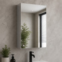 HELEX Premium Anti-Rust SS 4-Tier Bathroom Mirror Cabinet - Wall Mounted Shelf (16x24) Stainless Steel Wall Shelf (Number of Shelves - 4, Silver)