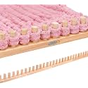 Helihuo 65”Wooden Loom for Chunky Blanket, Long Installation Free and Adjustable Foldable Portable Extra Loom, Beginner-Chunky Knitting for Beginners and Home Decoration (65”)