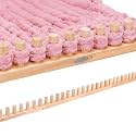 Helihuo 70”Wooden Loom for Chunky Blanket, Long Installation Free and Adjustable Foldable Portable Extra Loom, Beginner-Chunky Knitting for Beginners and Home Decoration (70”)