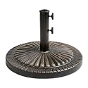 Helios&Hestia 40 lb Heavy Duty Round Resin Patio Umbrella Base Stand Weight for Outdoor Market Table Umbrella, Bronze