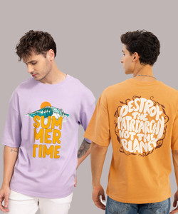 HELL BOUND Typography Men Round Neck Multicolor