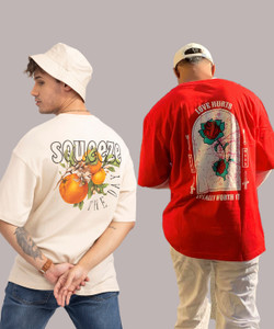 HELL BOUND Typography Men Round Neck Multicolor