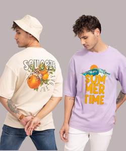 HELL BOUND Typography Men Round Neck Multicolor