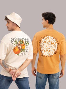 HELL BOUND Typography Men Round Neck Multicolor