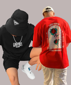 HELL BOUND Typography Men Round Neck Multicolor