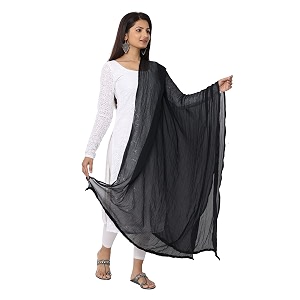 hella fashions 225 meters solid chiffon dupatta lightweight designer chunni scarf for ethnic wear casual wear -pack of 1